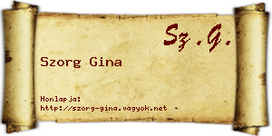 Szorg Gina névjegykártya